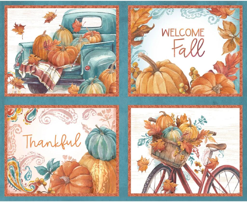 Pumpkin Please Panel from Three Wishes at Heartfelt Quilting